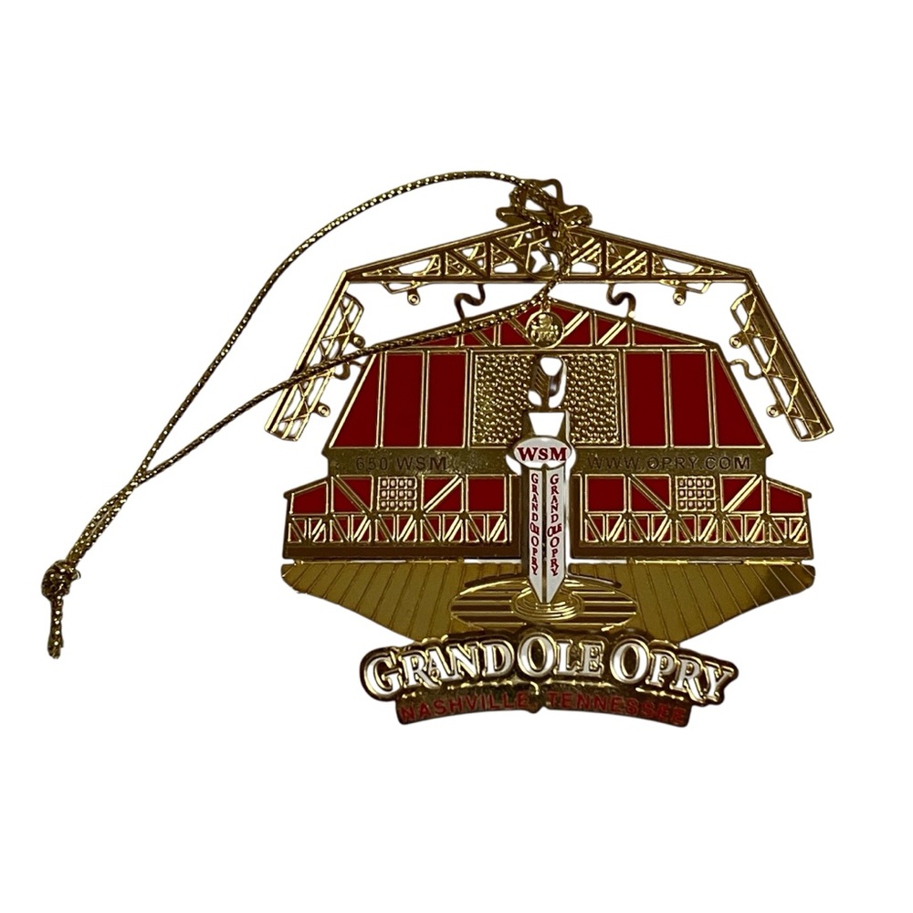 Grand Ole Opry Nashville TN Stage 3D Gold Red Tone Christmas Ornament 2006